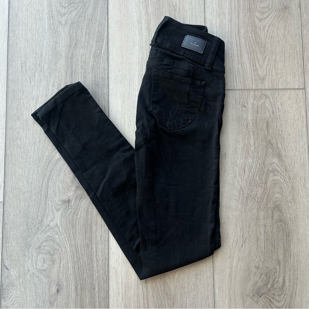 Mid-Rise Black Skinny Jeans by YMI Jeans